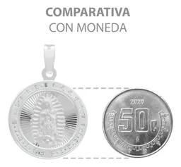 Dije Medalla Virgen de Guadalupe Plata 925 con Zirconia - Imagen 8