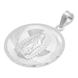 Dije Medalla Virgen de Guadalupe Plata 925 Diamantada Artesanal - Imagen 2
