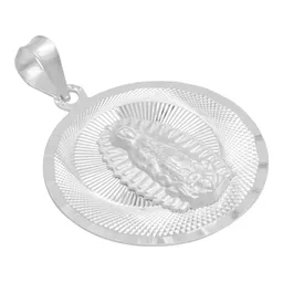 Dije Medalla Virgen de Guadalupe Plata 925 Diamantada Artesanal - Imagen 4