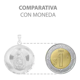 Dije Medalla Virgen de Guadalupe Plata 925 Diamantada Artesanal - Imagen 5
