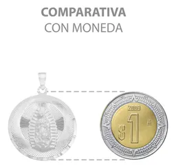 Dije Medalla Virgen de Guadalupe Plata 925 Diamantada Artesanal - Imagen 5