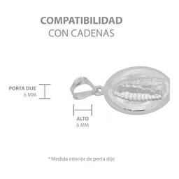 Dije Medalla Virgen de Guadalupe Plata 925 Diamantada Artesanal - Imagen 6