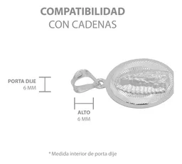 Dije Medalla Virgen de Guadalupe Plata 925 Diamantada Artesanal - Imagen 6