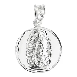 Dije Medalla Virgen de Guadalupe Plata 925 Diamantada Zirconia - Imagen 1