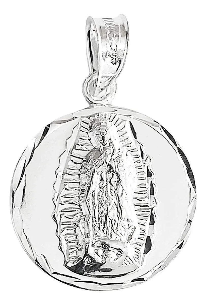 Dije Medalla Virgen de Guadalupe Plata 925 Diamantada con Zirconia - Joyaris joyería fina mexicana