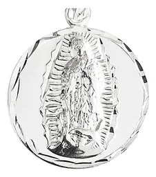 Dije Medalla Virgen de Guadalupe Plata 925 Diamantada Zirconia - Imagen 2