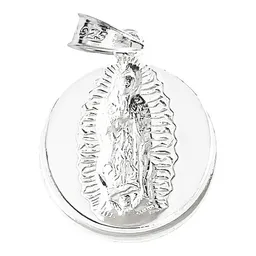 Dije Medalla Virgen de Guadalupe Plata 925 Diamantada Zirconia - Imagen 3