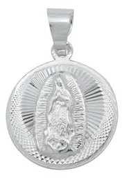 Dije Medalla Virgen de Guadalupe Plata 925 Diseño Diamantado Modelo 2168 - Imagen 1