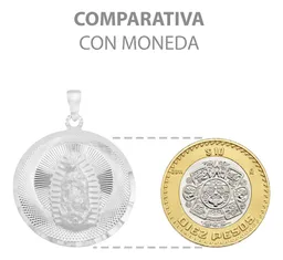 Dije Medalla Virgen de Guadalupe Plata 925 Diseño Diamantado Modelo 2193 - Imagen 5