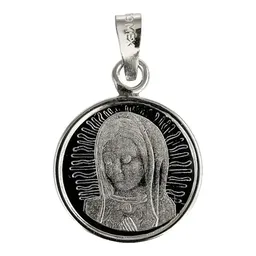Dije Medalla Virgen de Guadalupe Plata .999 Diseño Religioso - Imagen 1