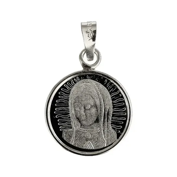 Dije Medalla Virgen de Guadalupe Plata .925 Diseño Religioso - Imagen 1