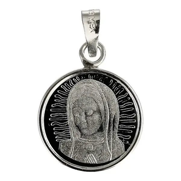 Dije Medalla Virgen de Guadalupe Plata .925 Diseño Religioso - Imagen 1