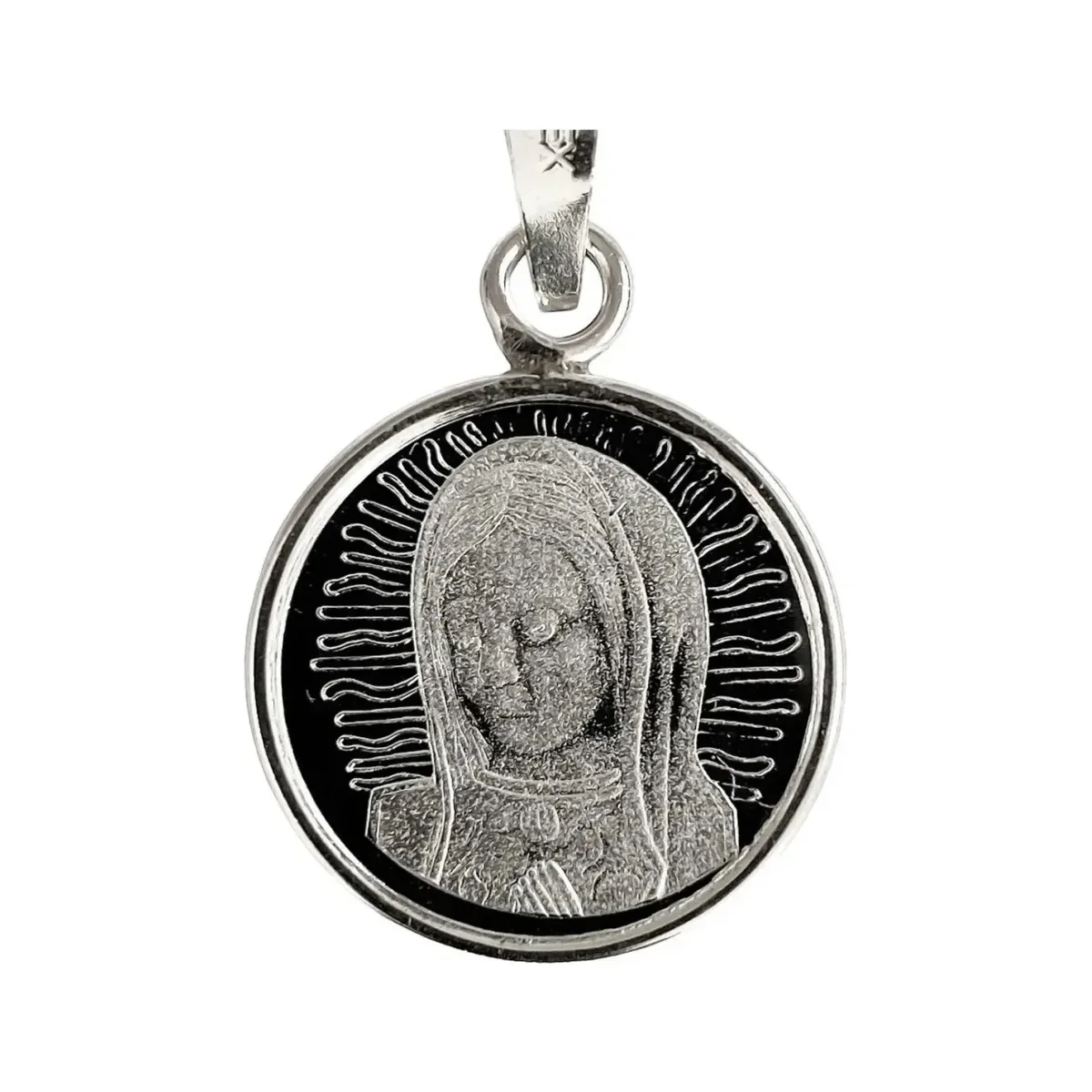 Dije Medalla Virgen de Guadalupe Plata .999 Diseño Religioso - Imagen 2