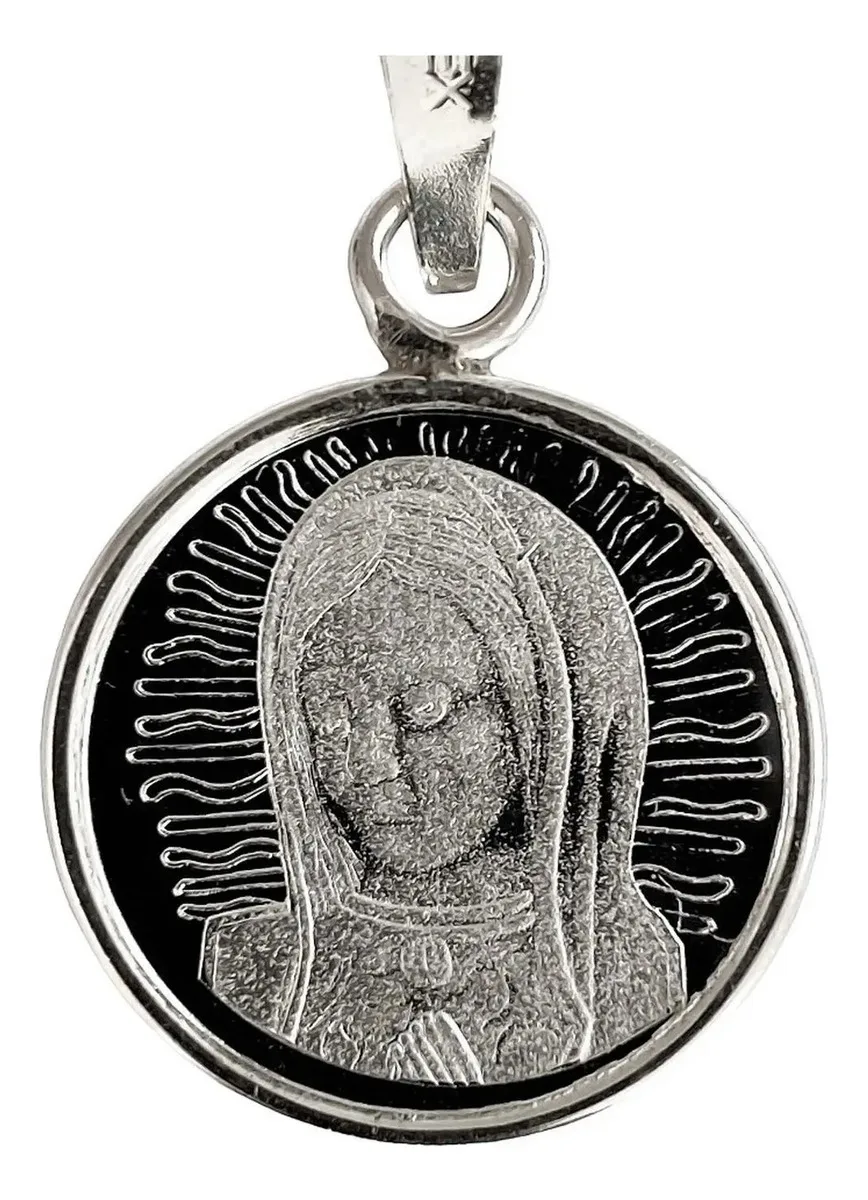 Dije Medalla Virgen de Guadalupe Plata .925 Diseño Religioso - Imagen 1
