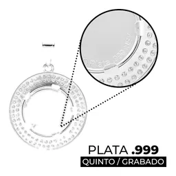 Dije Medalla Virgen de Guadalupe Plata .999 Doble Halo Zirconias - Imagen 3