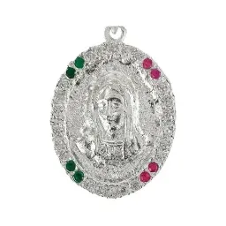 Dije Medalla Virgen de Guadalupe Plata 925 Doble Vista Zirconia - Imagen 3