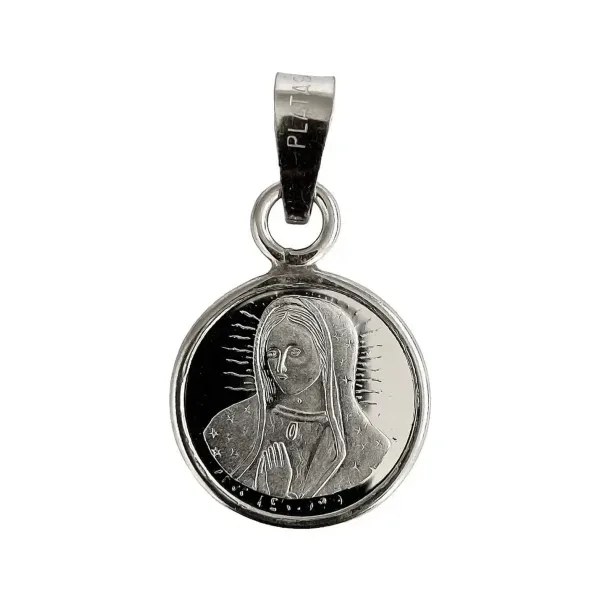 Dije Medalla Virgen de Guadalupe Plata 925 Religiosa - Imagen 1