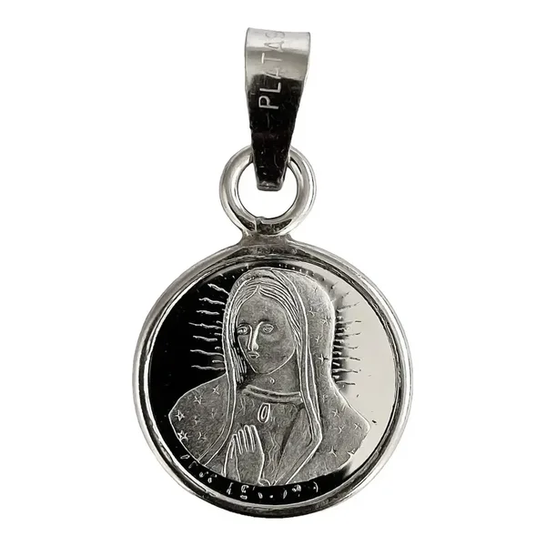 Dije Medalla Virgen de Guadalupe Plata 925 Religiosa - Imagen 1