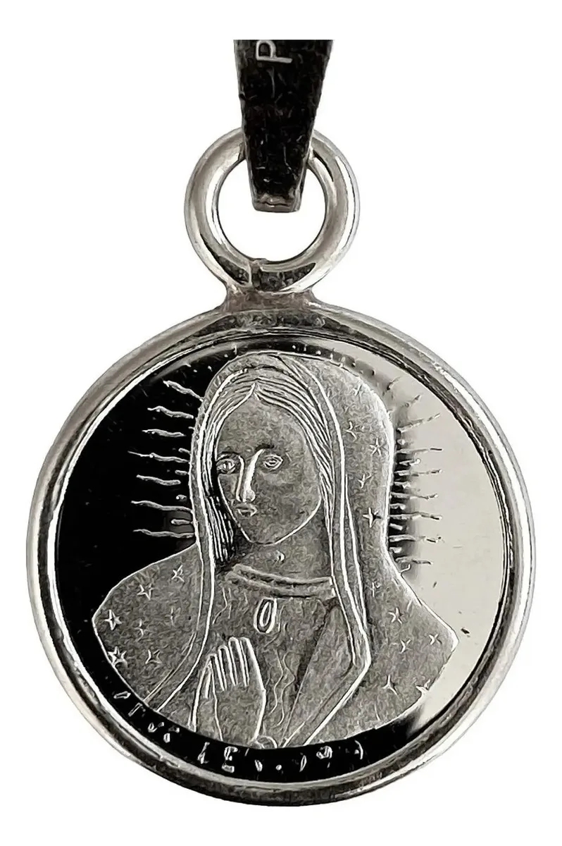 Dije Medalla Virgen de Guadalupe Plata 925 Religiosa - Imagen 1