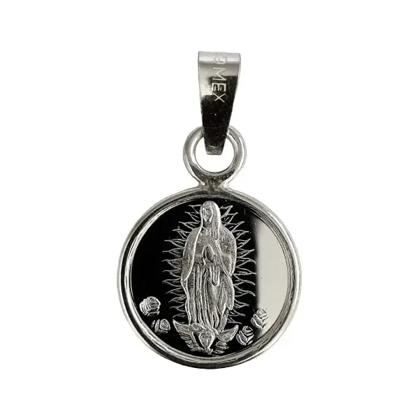Dije Medalla Virgen de Guadalupe Plata .925 Religioso - Imagen 1