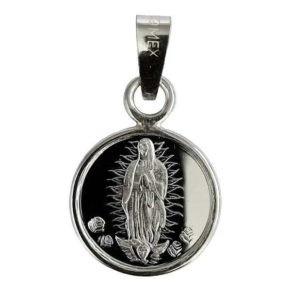 Dije Medalla Virgen de Guadalupe Plata .925 Religioso - Imagen 1