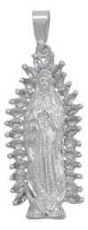 Dije Medalla Virgen de Guadalupe Plata 925 Zirconia Baguette - Imagen 1
