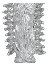 Dije Medalla Virgen de Guadalupe Plata 925 Zirconia Baguette - Imagen 3