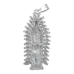 Dije Medalla Virgen de Guadalupe Plata 925 Zirconia Baguette - Imagen 4