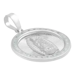 Dije Medalla Virgen de Guadalupe Plata 925 Zirconia Blanca - Imagen 3