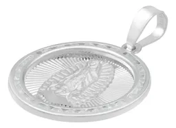 Dije Medalla Virgen de Guadalupe Plata 925 Zirconia Blanca - Imagen 4
