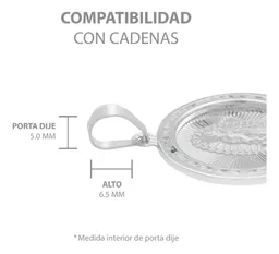 Dije Medalla Virgen de Guadalupe Plata 925 Zirconia Blanca - Imagen 6