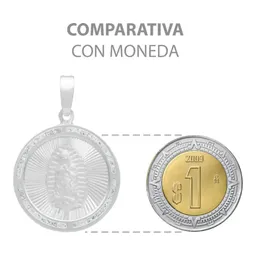 Dije Medalla Virgen de Guadalupe Plata 925 Zirconia Blanca - Imagen 8
