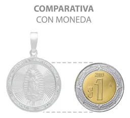 Dije Medalla Virgen de Guadalupe Plata 925 Zirconia Blanca - Imagen 8