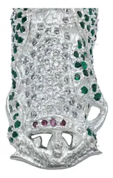 Dije Medalla Virgen de Guadalupe Plata 925 Zirconia Verde - Imagen 3