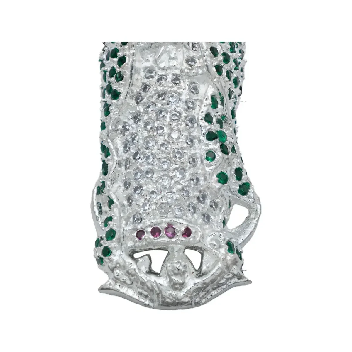 Dije Medalla Virgen de Guadalupe Plata 925 Zirconia Verde - Imagen 3
