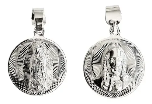 Dije Medalla Virgen de Guadalupe Plata 925 - Imagen 1