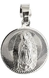 Dije Medalla Virgen de Guadalupe Plata 925 - Imagen 2