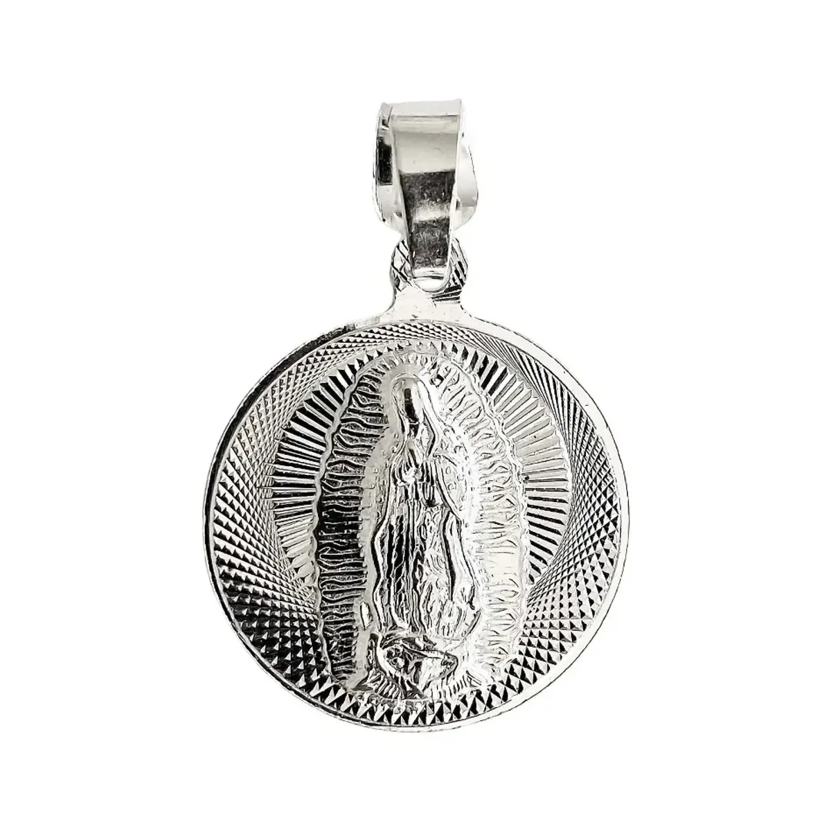 Dije Medalla Virgen de Guadalupe Plata 925 - Imagen 2