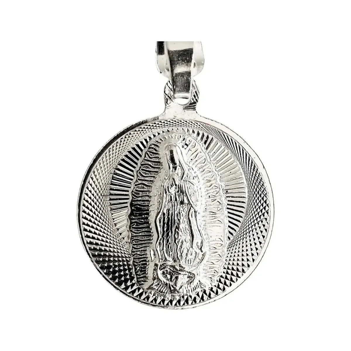 Dije Medalla Virgen de Guadalupe Plata 925 - Imagen 4