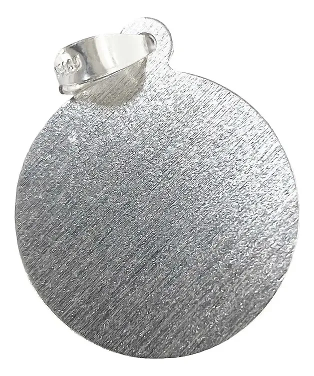 Dije Medalla Virgen de Guadalupe Plata Ley .925 Acabado Diamantado - Imagen 1