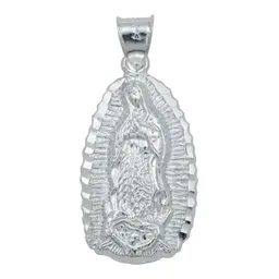 Dije Medalla Virgen de Guadalupe Plata Ley .925 Devocional Grande - Imagen 1