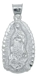 Dije Medalla Virgen de Guadalupe Plata Ley .925 Devocional Grande - Imagen 1