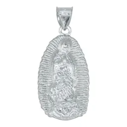 Dije Medalla Virgen de Guadalupe Plata Ley .925 Devocional Grande - Imagen 3