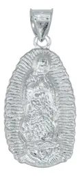 Dije Medalla Virgen de Guadalupe Plata Ley .925 Devocional Grande - Imagen 3