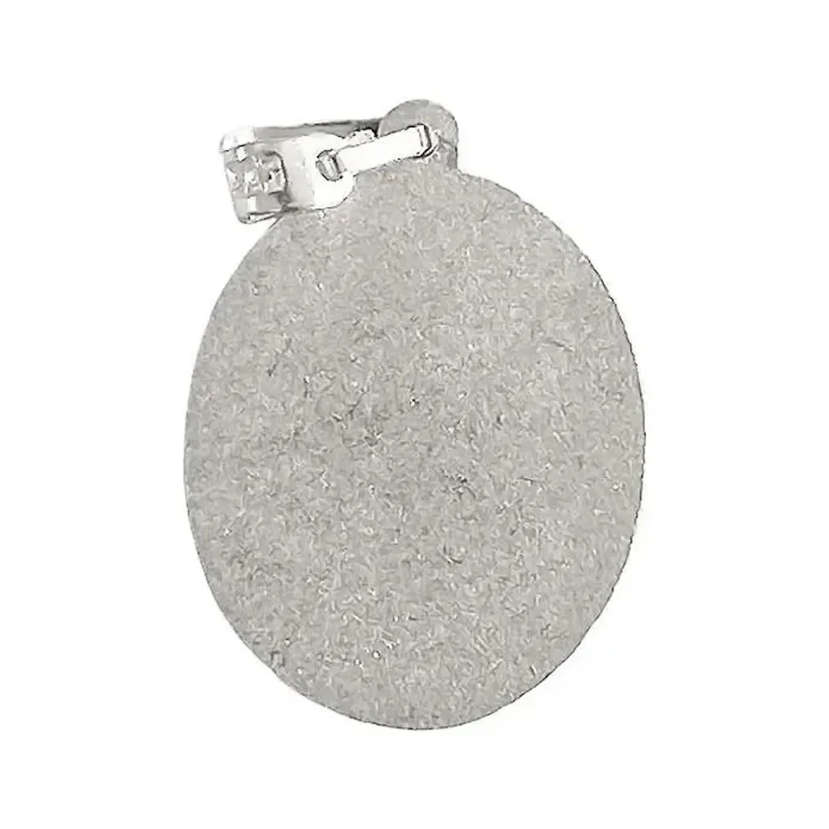 Dije Medalla Virgen de Guadalupe Plata Ley .925 Diamantado Mate - Imagen 2