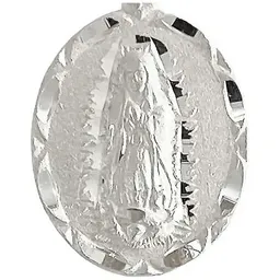 Dije Medalla Virgen de Guadalupe Plata Ley .925 Diamantado Mate - Imagen 3