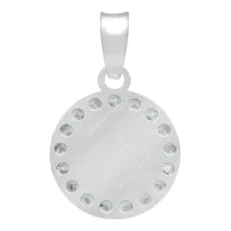Dije Medalla Virgen de Zapopan Plata 925 con Zirconia Blanca - Imagen 2