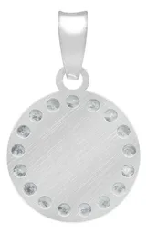 Dije Medalla Virgen de Zapopan Plata 925 con Zirconia Blanca - Imagen 2