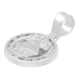 Dije Medalla Virgen de Zapopan Plata 925 con Zirconia Blanca - Imagen 4
