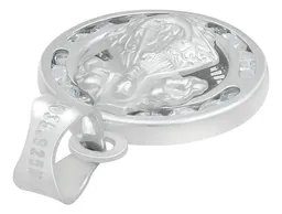 Dije Medalla Virgen de Zapopan Plata 925 con Zirconia Blanca - Imagen 5